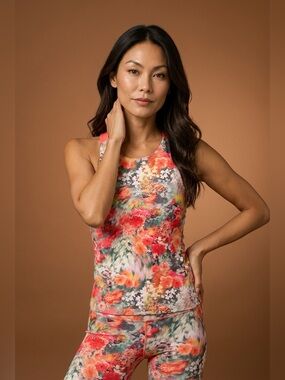 Athleta Conscious Support Builtin Bra Tank in Renewed Bloom Size M